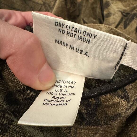 VTG Tzeadle Art to Wear Reversible Brocade Jacket Palm Fronds Pocket Polka Dot - Picture 7 of 9